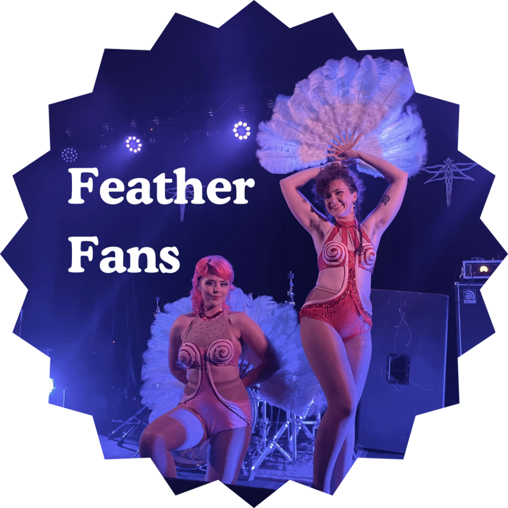 circus stage acts feather fans